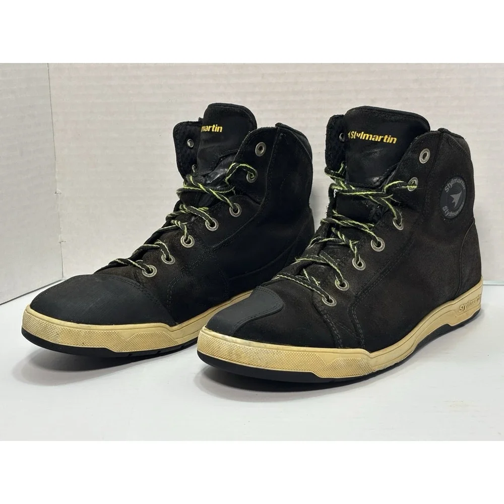 Stylmartin Seattle Evo Motorcycle Boots Mens 10 Black Leather Riding Shoes EU 43